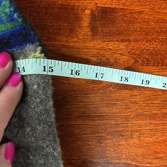 Free People Womens Tank Top SP Gray Green Pullover Floral/Stripe Wool Blend EUC - Picture 10 of 12